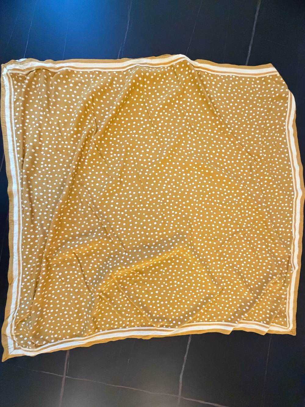 Cleobella Mustard Yellow Polka Dot Lightweight Scarf